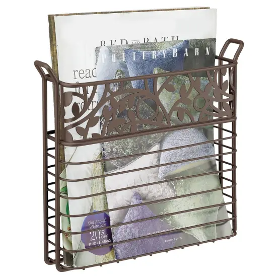 mDesign Metal Wall Mount Magazine, Book Holder, Compact Rack {1}