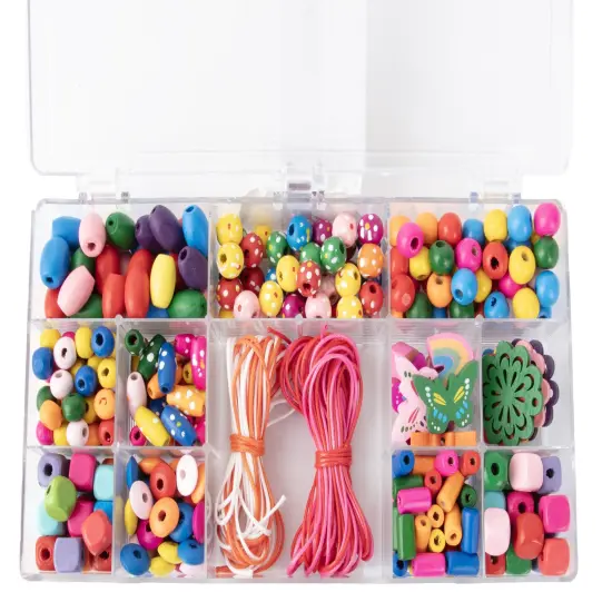 CousinDIY Colorful Wood Bead Set-350/Pkg {3}