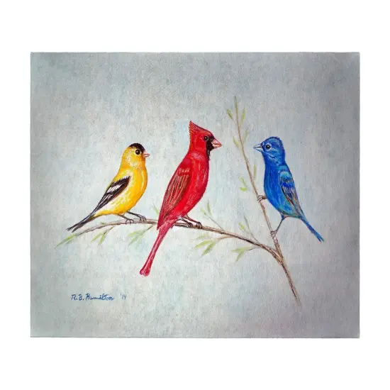 Betsy Drake Three Birds 30 X 50 Inch Floral Comfort Floor Mat {1}