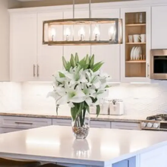 12 White Casablanca Lily Stems - 34" - Event & Home Decor, Floral Home by Artificial Flowers {3}