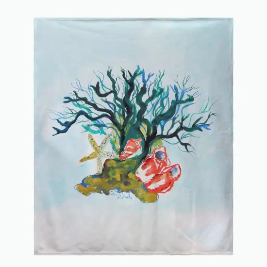 Betsy Drake Starfish Coral Shells Throw Multicolor {1}