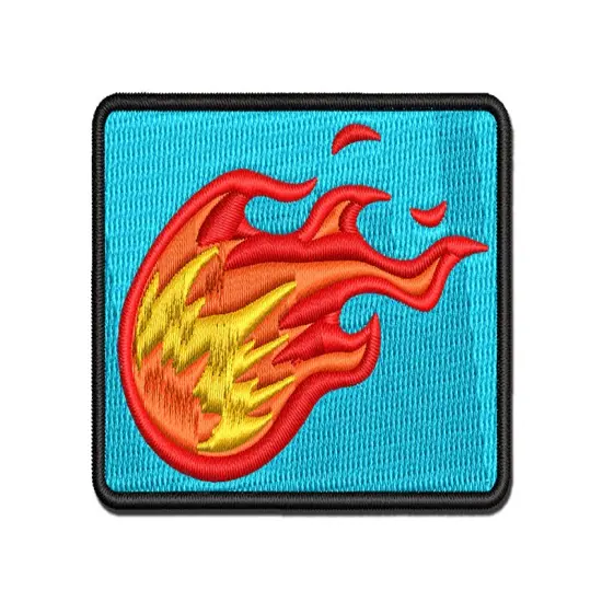 Flying Fireball Hot Flame Wizard Magic Spell Multi-Color Embroidered Iron-On or Hook & Loop Patch Applique {1}