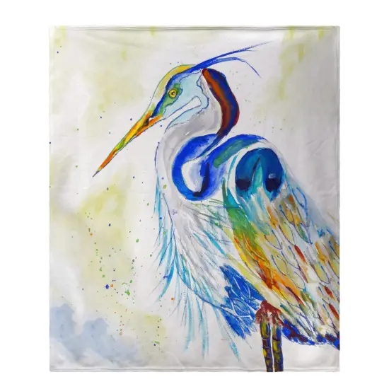 Betsy Drake Watercolor Heron Throw Multicolor {1}