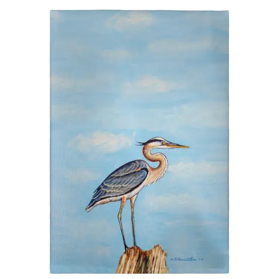 Betsy Drake Blue Heron on Stump Guest Towel {1}