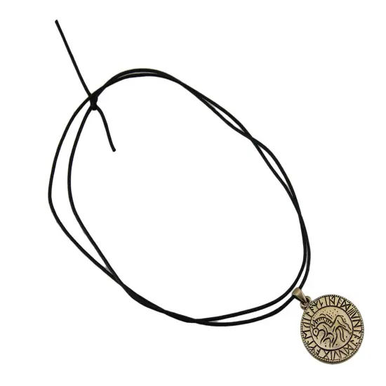 Bronze Runic Circle Pendant Necklace {4}