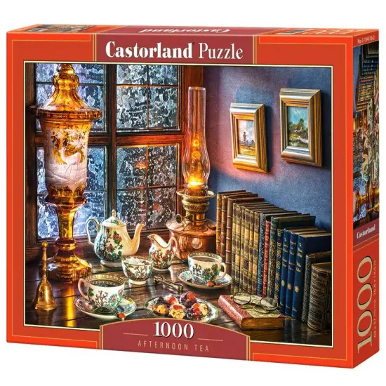 1000 Piece Jigsaw Puzzle, Afternoon Tea, Classic interior, old fashioned furniture, oil lamp, beautiful vase, Adult Puzzle, Castorland C-104116-2 {1}