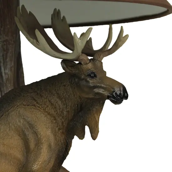 North American Bull Moose Table Lamp w/ Shade {4}