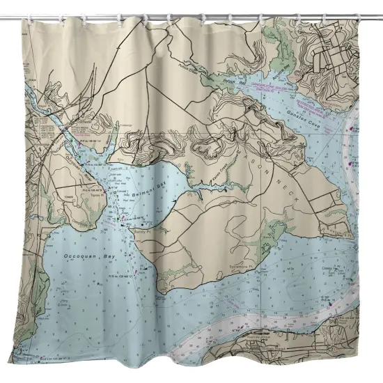 Betsy Drake Occoquan, VA Nautical Map Shower Curtain {1}