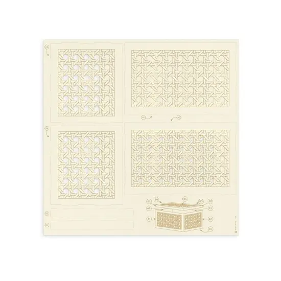 Flowerish Light Chipboard Shaker Base 6"X8"-Rattan Box {3}