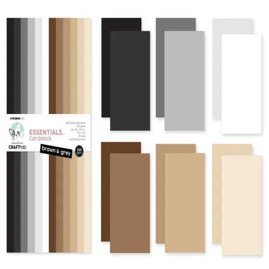 Studio Light Essentials Paper Pad 11.8"X5.9"-Nr. 135, Brown & Grey {3}