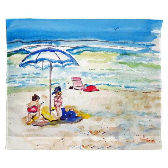 Betsy Drake Children At The Beach Outdoor Wall Hanging 24x30 {1}