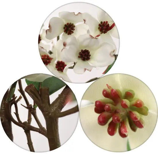 50" White Dogwood Spray 3-Pack - Silk Blooms, Lifelike Artificial Flowers, Elegant Decor - Perfect for Weddings, Events, Spring & All-Season Displays, Floral Home by Artificial Flowers {4}
