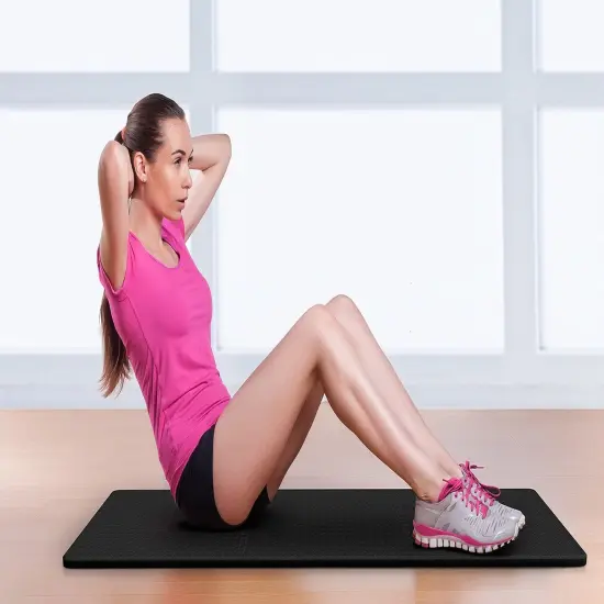 Sorbus Interlocking Foam Gym Floor Tiles -Great Exercise Mat Tiles for Workout, Yoga, Heavy Exercise Equipment Mat (24"x 24 " | 6 Pack) Black {6}