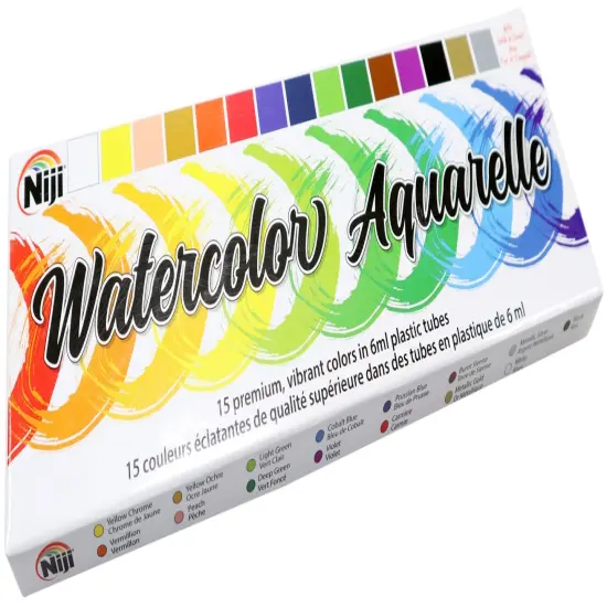 Niji Aquarelle Watercolor Set 15/Pkg-Assorted Colors {2}