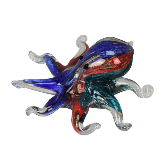 7 In Multicolor Blown Glass Octopus Paperweight Figurine Home Decor Sculpture {4}
