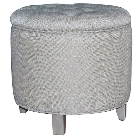 Savannah Linen Shoe Ottoman 21.25 X 21.25 X 20.25 {1}