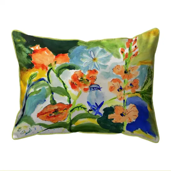 Betsy Drake My Garden Small Indoor/Outdoor Pillow 11x14 Multicolor {1}