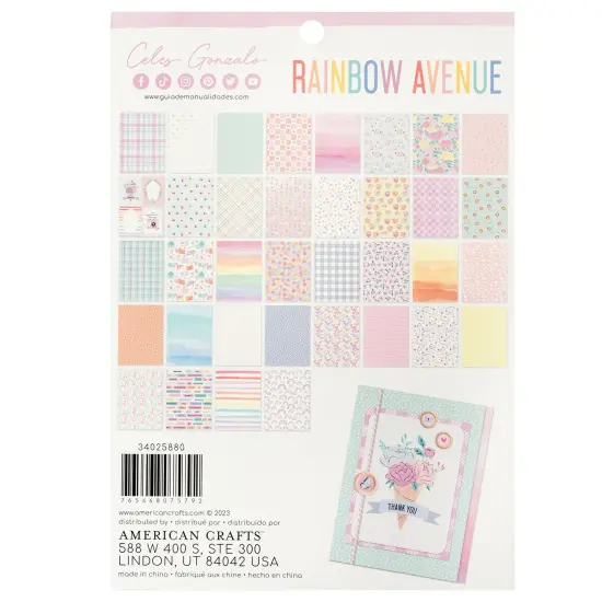 American Crafts Single-Sided Paper Pad 6"X8" 36/Pkg-Rose Gold Foil, Rainbow Avenue {2}