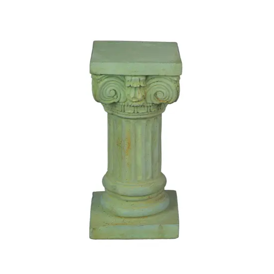 Verdigris Finish Solid Concrete Roman Ionic Column Pillar Pedestal 8.25 Inch {6}