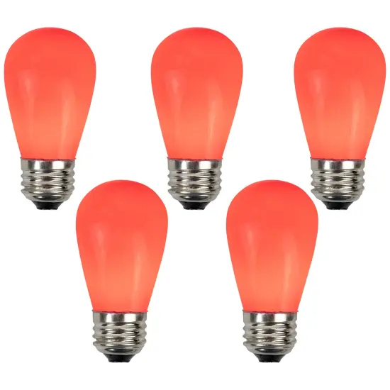 Northlight Opaque LED S14 Edison Style Christmas Replacement Bulbs - Red - Pack of 25 {4}