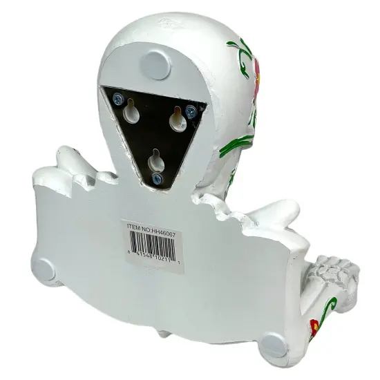 Smelly Skelly White Day of the Dead Sugar Skull Toilet Tissue Holder {7}