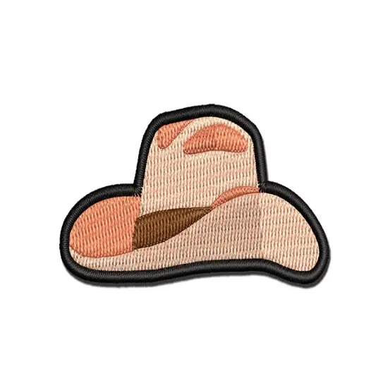 Cowboy Hat Country Western Multi-Color Embroidered Iron-On or Hook & Loop Patch Applique {1}