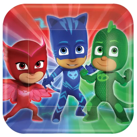 PJ Masks Square Plates, 9" {1}