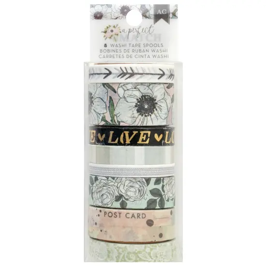 American Crafts A Perfect Match Washi Tape-8/Pkg {1}