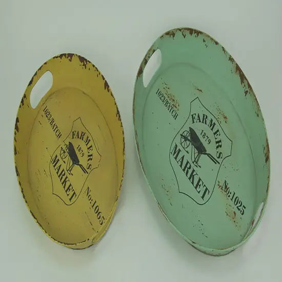 Distressed Finish Glasgow Farm Serving Tray Set of 2 {3}