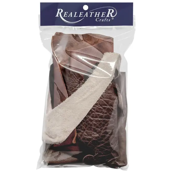 Realeather(R) Crafts Premium Leather Scrap Bag 8oz-Assorted {2}