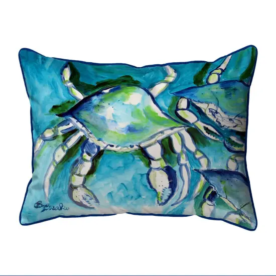 Betsy Drake White Crabs Extra Large Zippered Pillow 20x24 Multicolor {1}