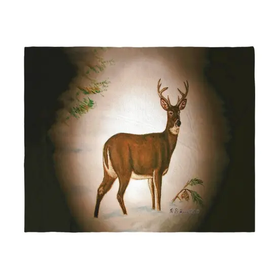 Betsy Drake Deer in Snow Beach Towel Multicolor {1}