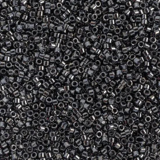 Miyuki Delica 50g Metallic Glass Beads, 11/0 Gunmetal (DB0001) {1}