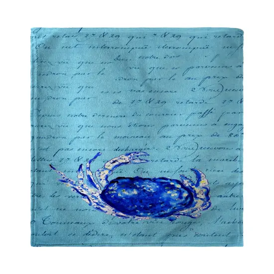 Betsy Drake Blue Script Crab Beach Towel {1}