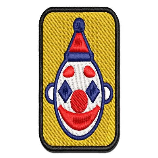 Classic Clown Head Circus Carnival Multi-Color Embroidered Iron-On or Hook & Loop Patch Applique {1}