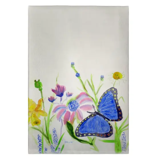 Betsy Drake Betsy's Blue Morpho Guest Towel {1}