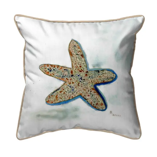 Betsy Drake Betsy's Starfish Extra Large 22 X 22 Indoor / Outdoor White Pillow {1}