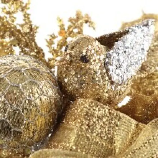 Sparkling Gold Glitter Picks with Dove Bird, Gift Box, & Ornament Ball | Holiday Xmas Accents | Trees, Wreaths, & Garlands | Christmas Picks | Party & Event | Home & Office Decor (Set of 12) - 2024 Christmas Collection - 2024 Christmas Collection, Fl {4}