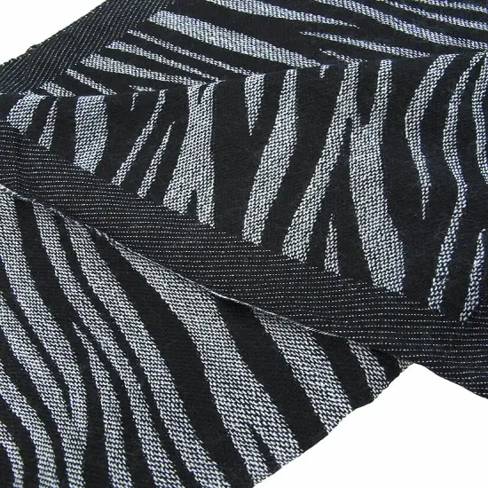 Black / White Zebra Stripe Scarf Shawl Fringed {4}