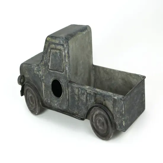 Rustic Distressed Metal Retro Pickup Truck Hanging Birdhouse {2}