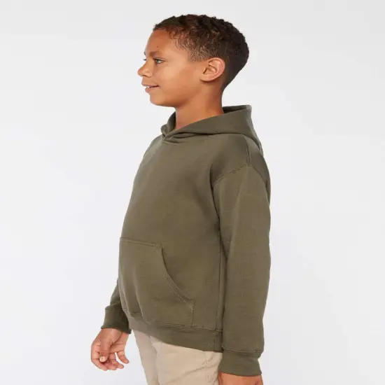 LAT&reg; Youth Long Sleeve Fleece Hoodie Military green {7}