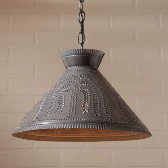Irvins Country Tinware Roosevelt Shade Light with Willow in Kettle Black {3}