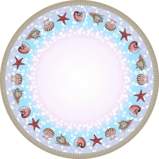 Betsy Drake Shells 58 Inch Round Table Cloth {1}