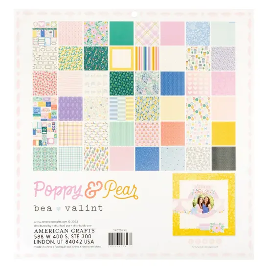 American Crafts Single-Sided Paper Pad 12"X12" 48/Pkg-Poppy And Pear {2}