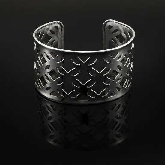 Chrome Cutwork Cuff Bracelet {4}