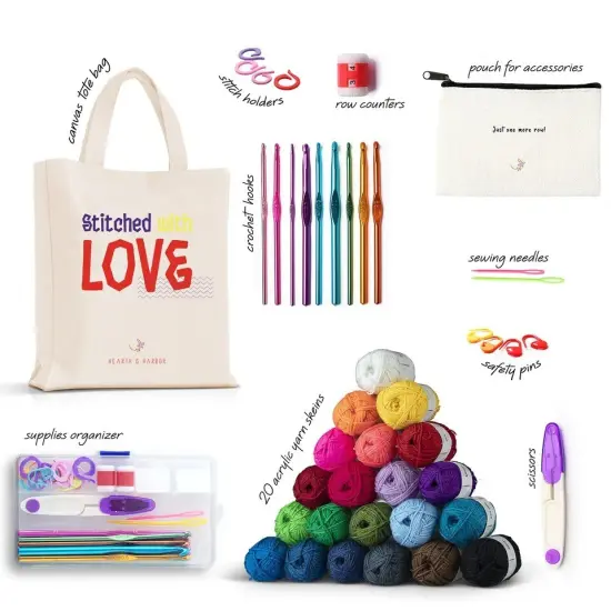 43 Piece Crochet Kit with Yarn Crochet Hooks & Accessories Beginners Crochet Set {2}