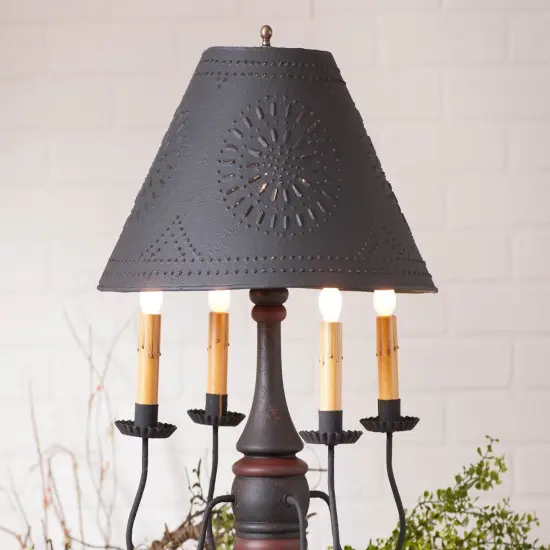 Jamestown Lamp in Hartford Black with Red with Black Shade {4}