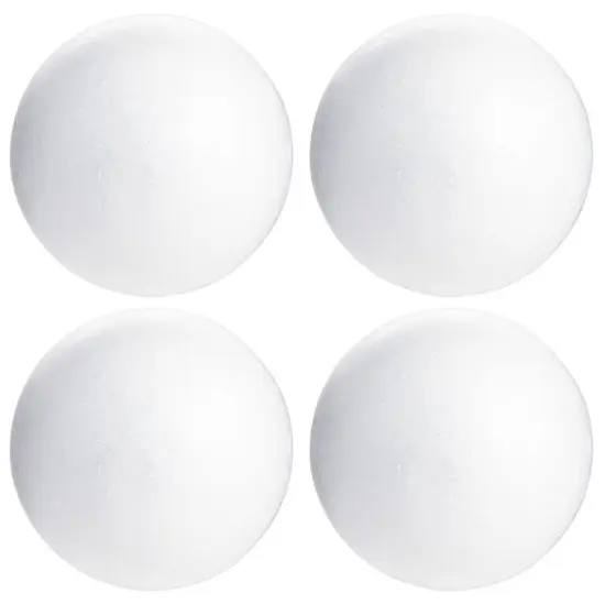 5 Inch Foam Balls for Crafts - 4 Pack Solid Spheres for Ornaments, DIY Projects {1}