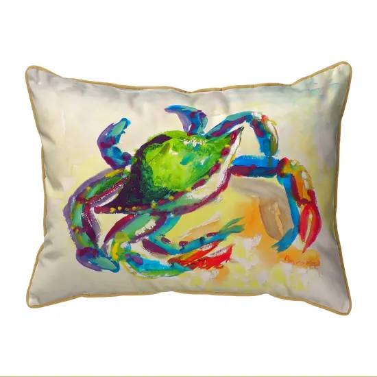 Betsy Drake Teal Crab Extra Large 20 X 24 Indoor / Outdoor Pillow {1}