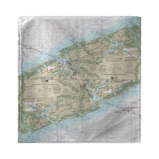 Betsy Drake Charleston Harbor and Approaches, SC Nautical Map Kitchen Towel {1}